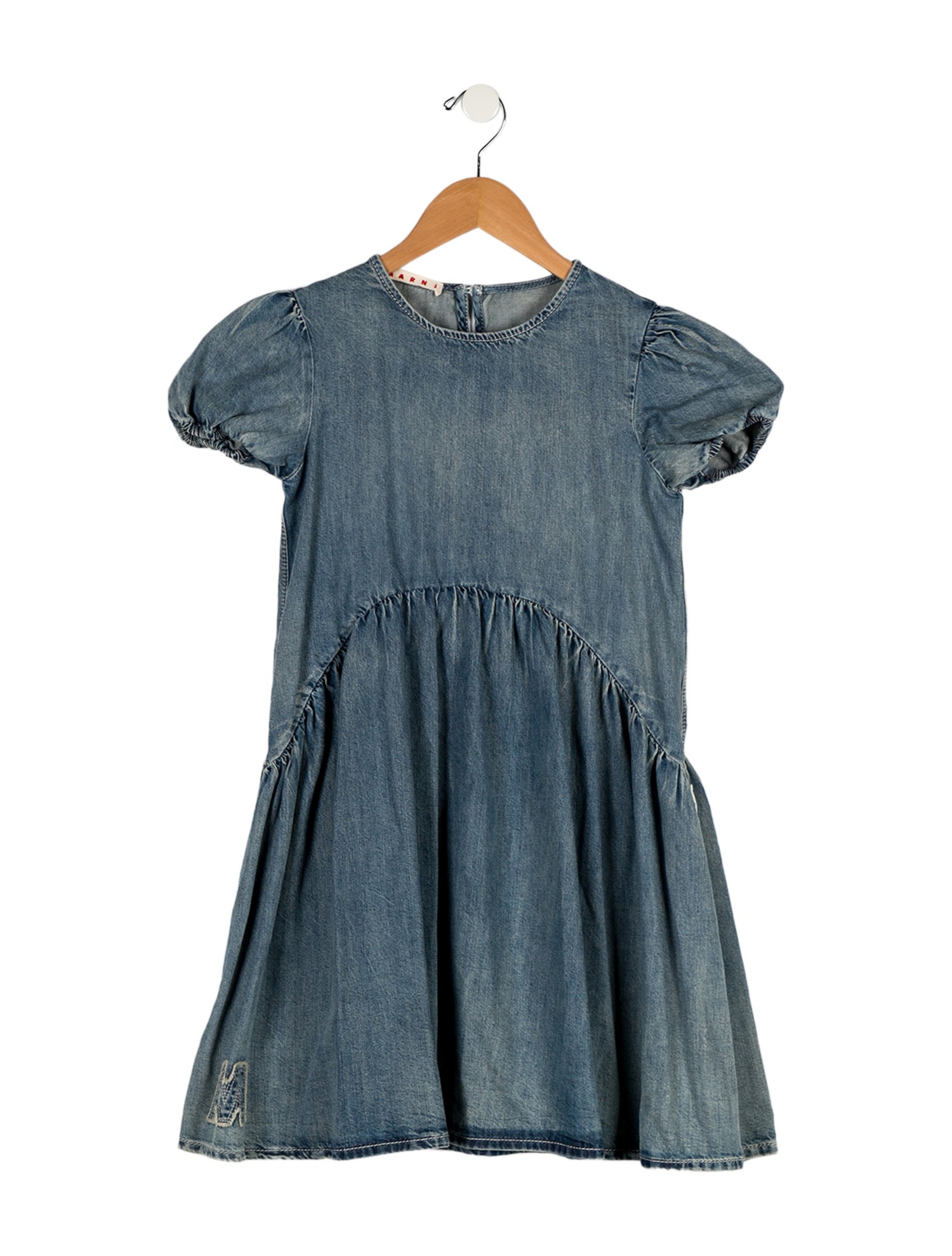 Marni Girls' Denim Short Sleeve Dress