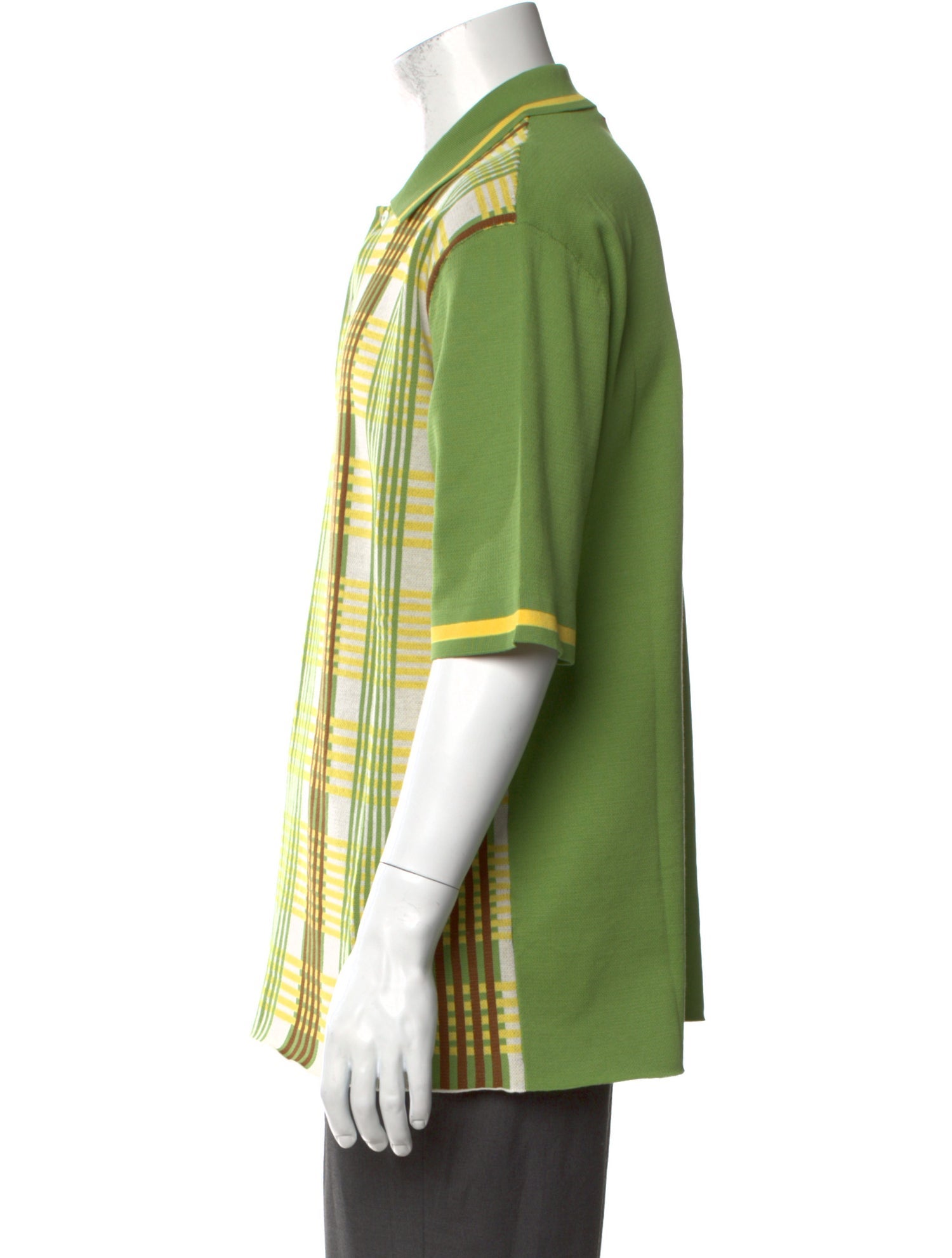 Marni Plaid Print Collar Polo Shirt