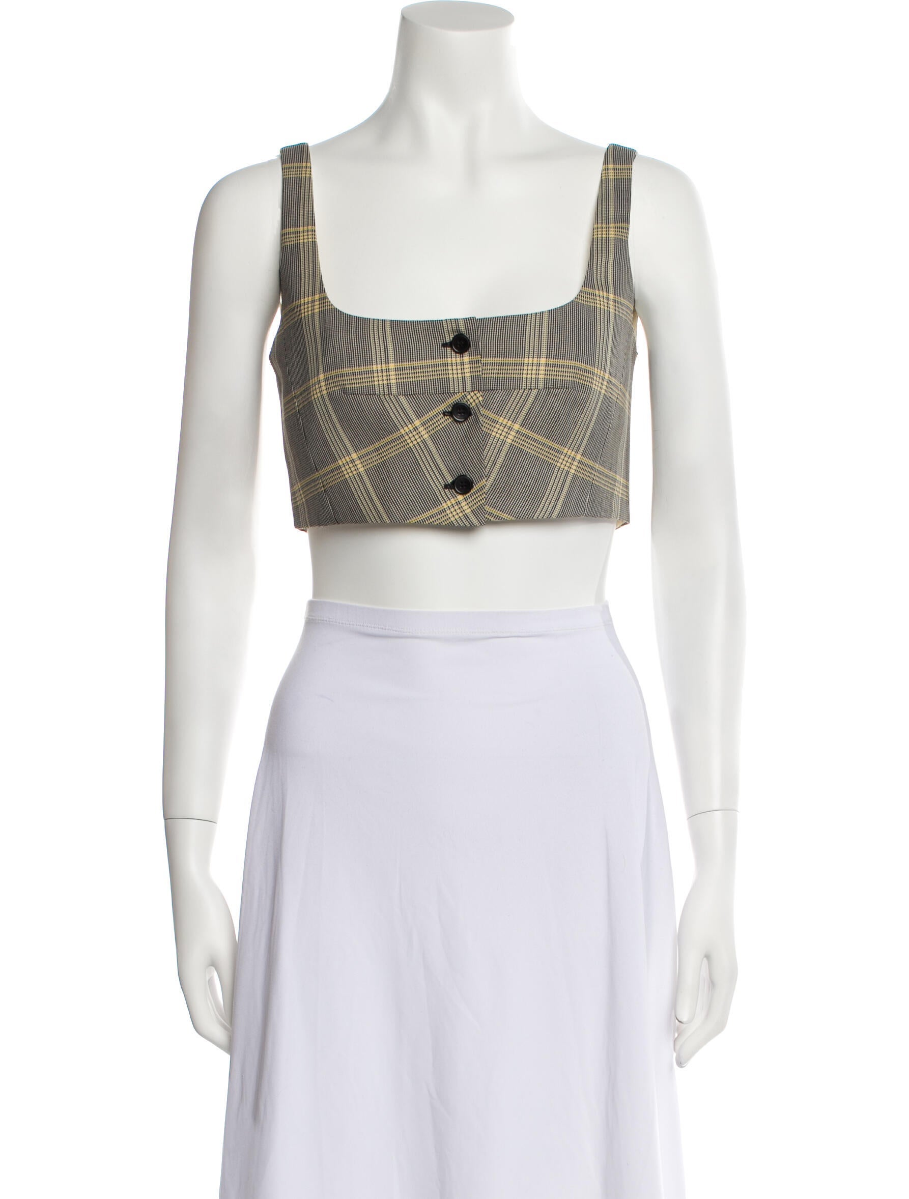 Marni Printed Square Neckline Crop Top