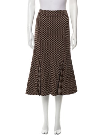 Marni Plaid Print Midi Length Skirt