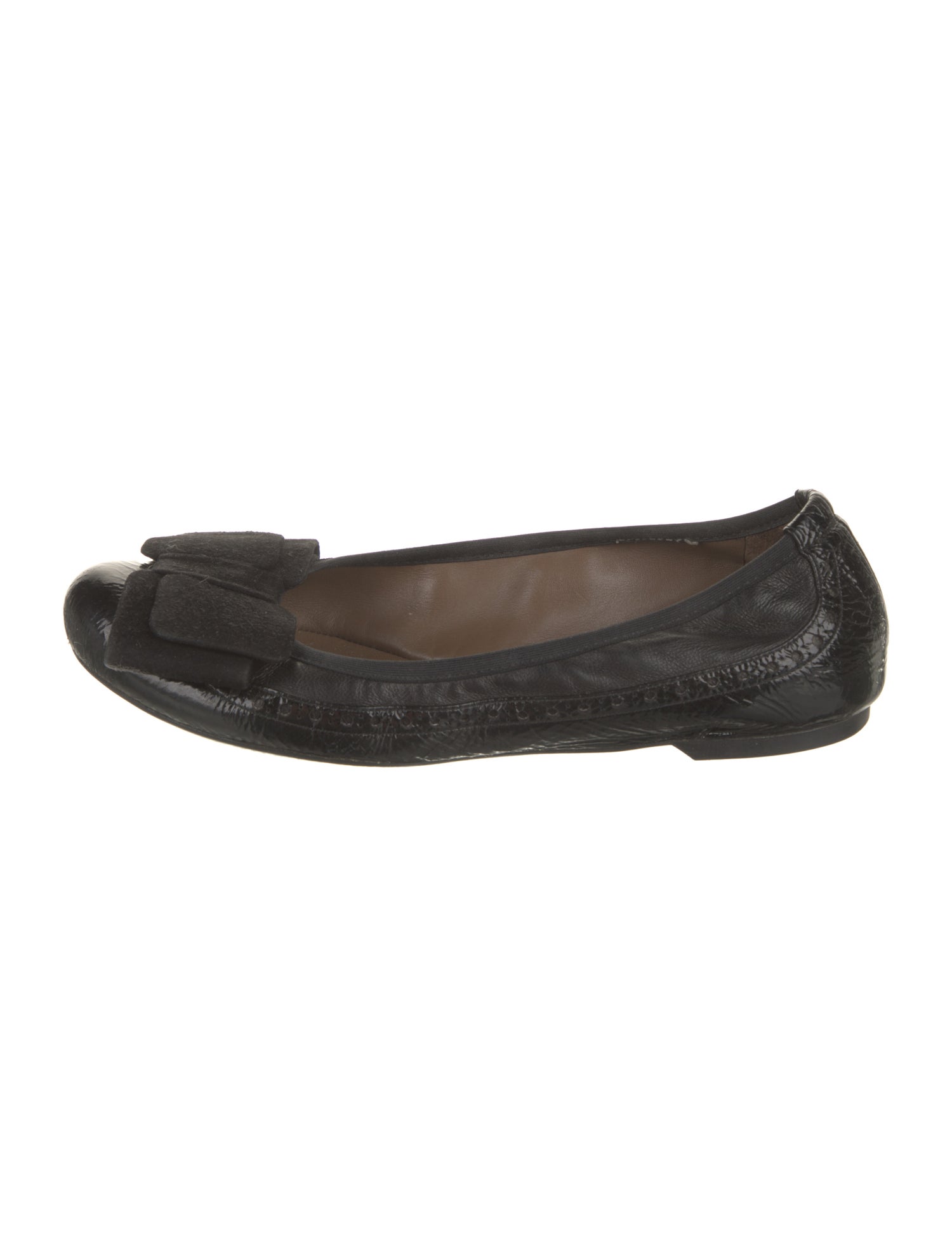 Marni Patent Leather Bow Accents Ballet Flats