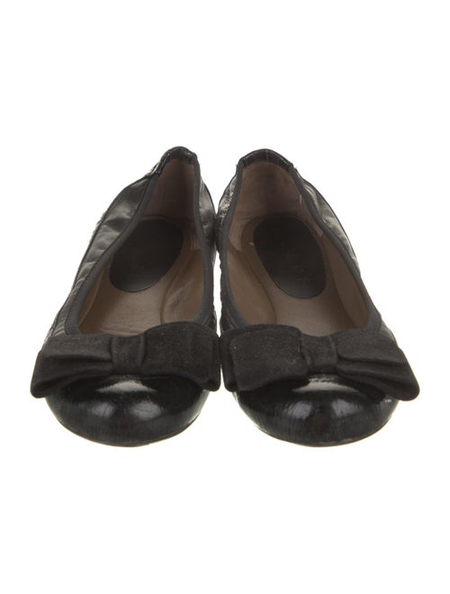 Marni Patent Leather Bow Accents Ballet Flats