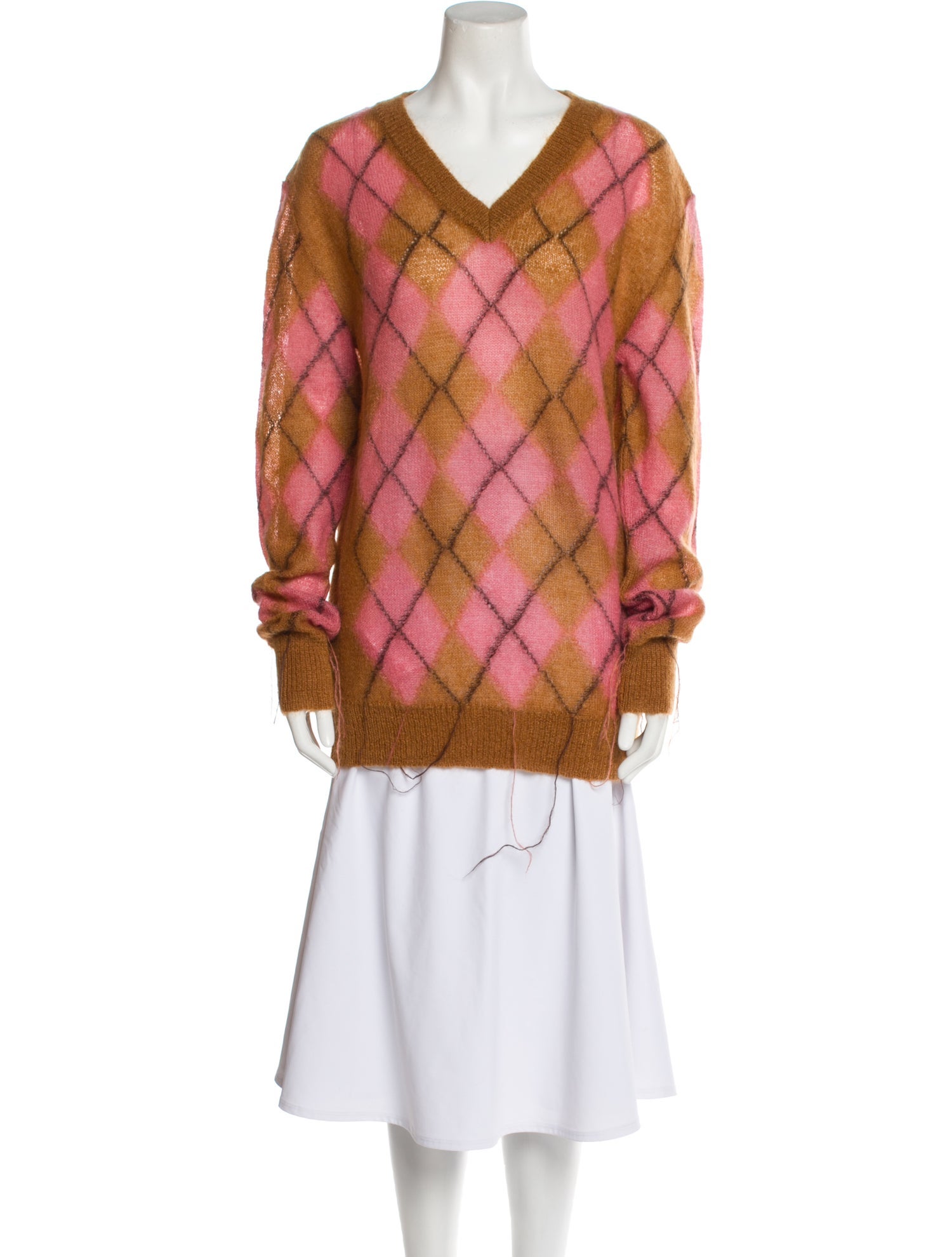 Marni Mohair Plaid Print Sweater w/ Tags