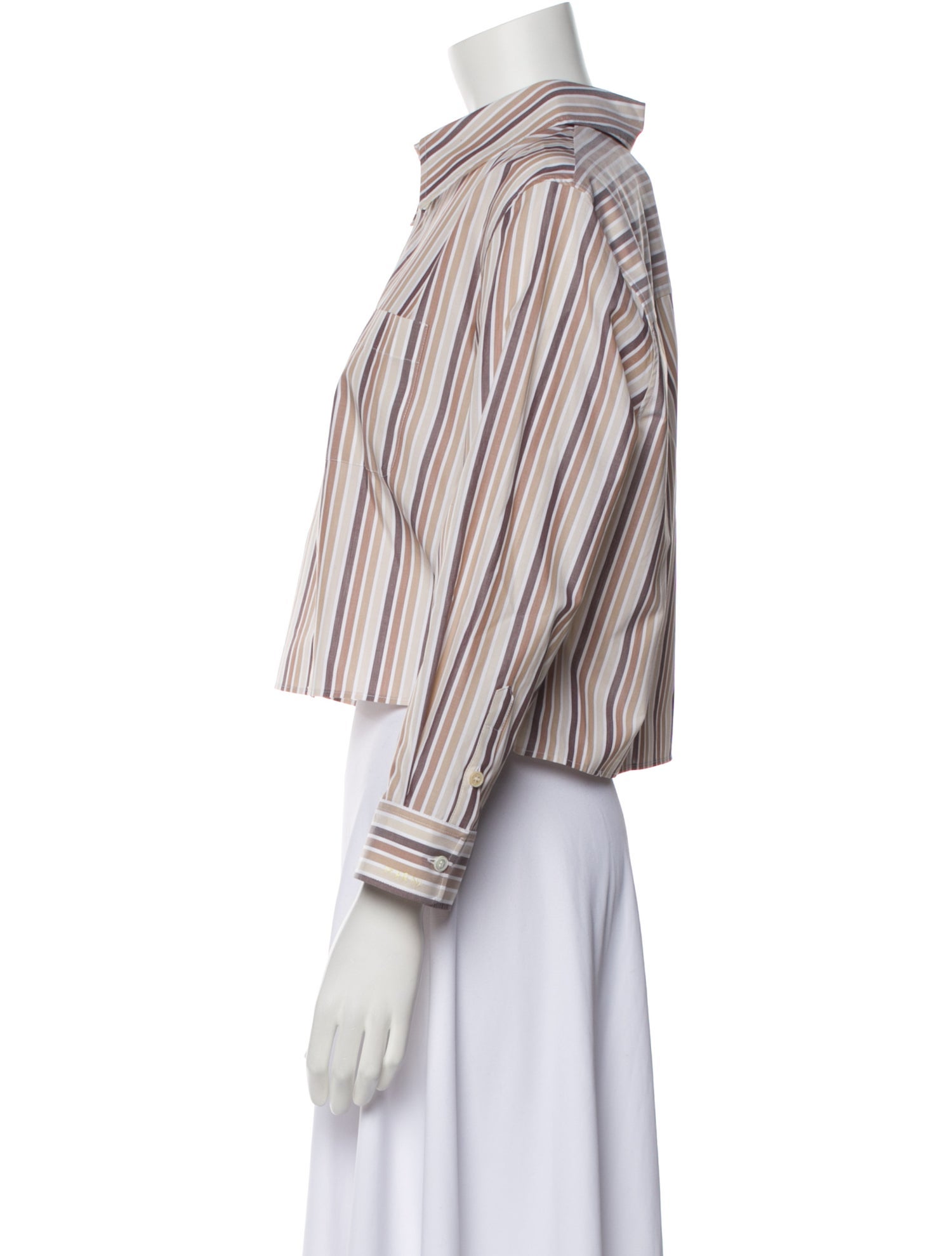 Marni Striped Long Sleeve Button-Up Top w/ Tags