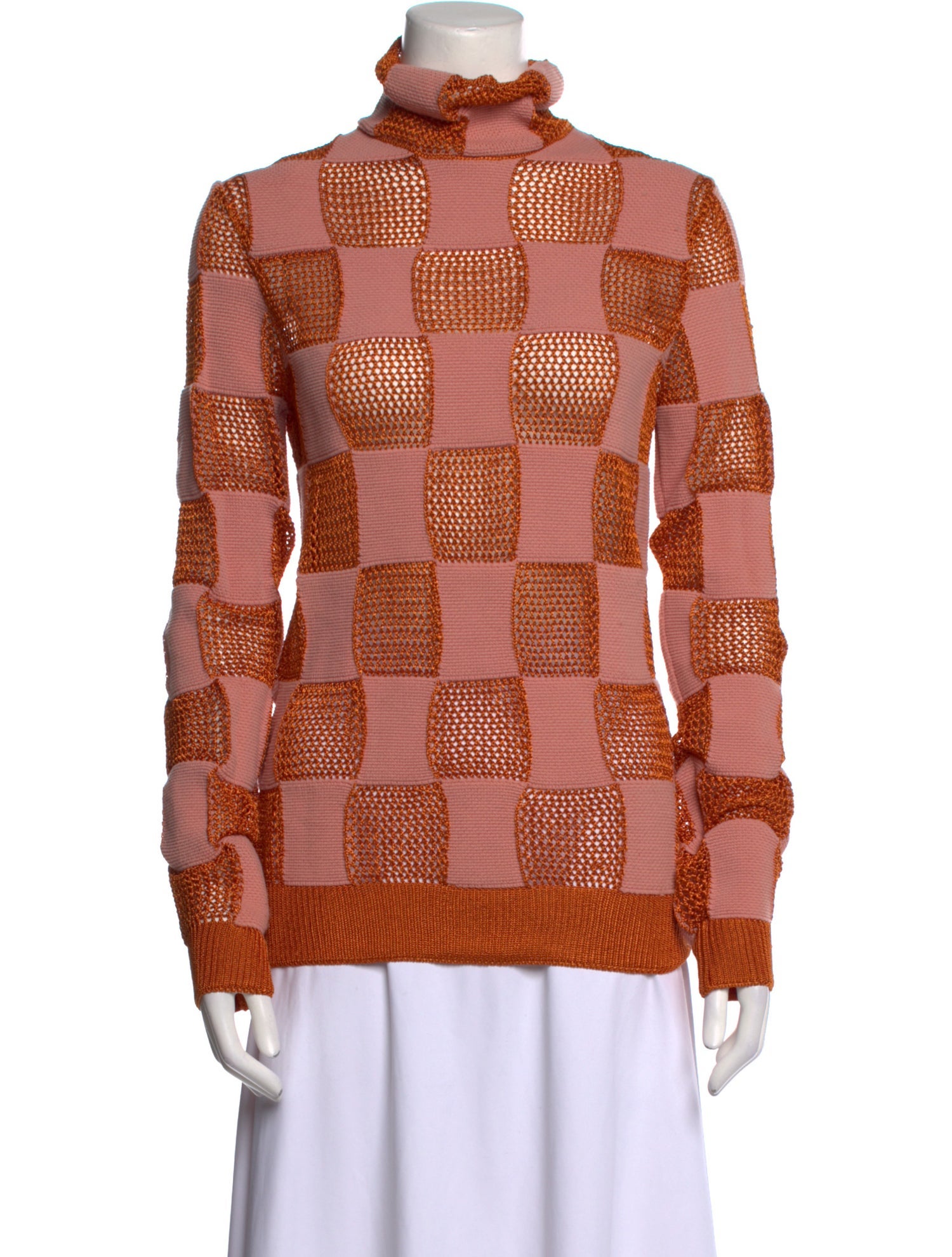 Marni Plaid Print Turtleneck Sweater