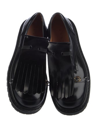 Marni Leather Chain-Link Accents Oxfords