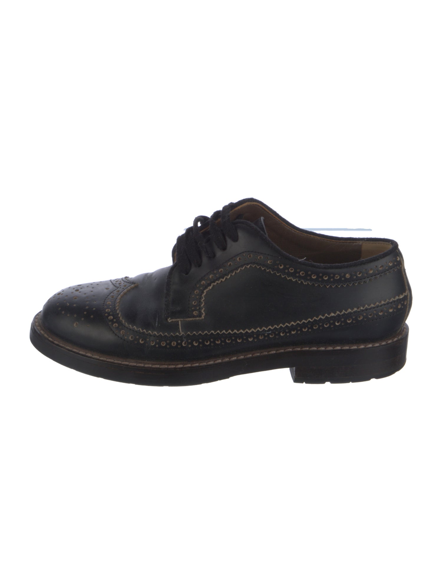 Marni Leather Eyelet Trim Oxfords