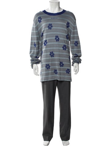 Marni Sweaters Striped Crew Neck Cardigan Us42, It52 | XL