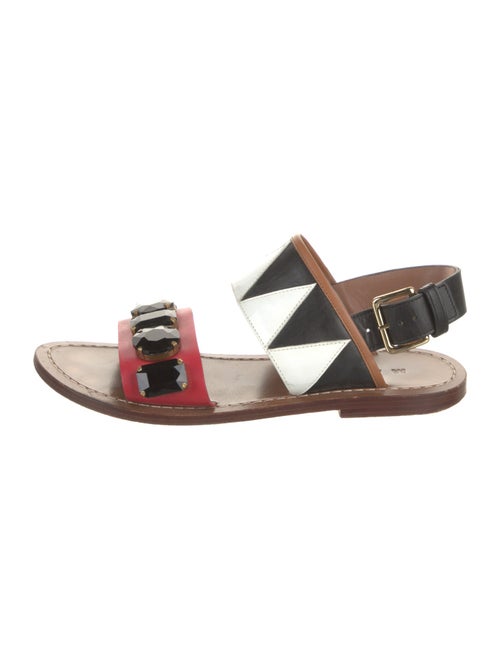 Marni Leather Printed Slingback Sandals
