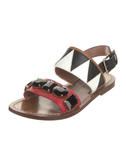 Marni Leather Printed Slingback Sandals