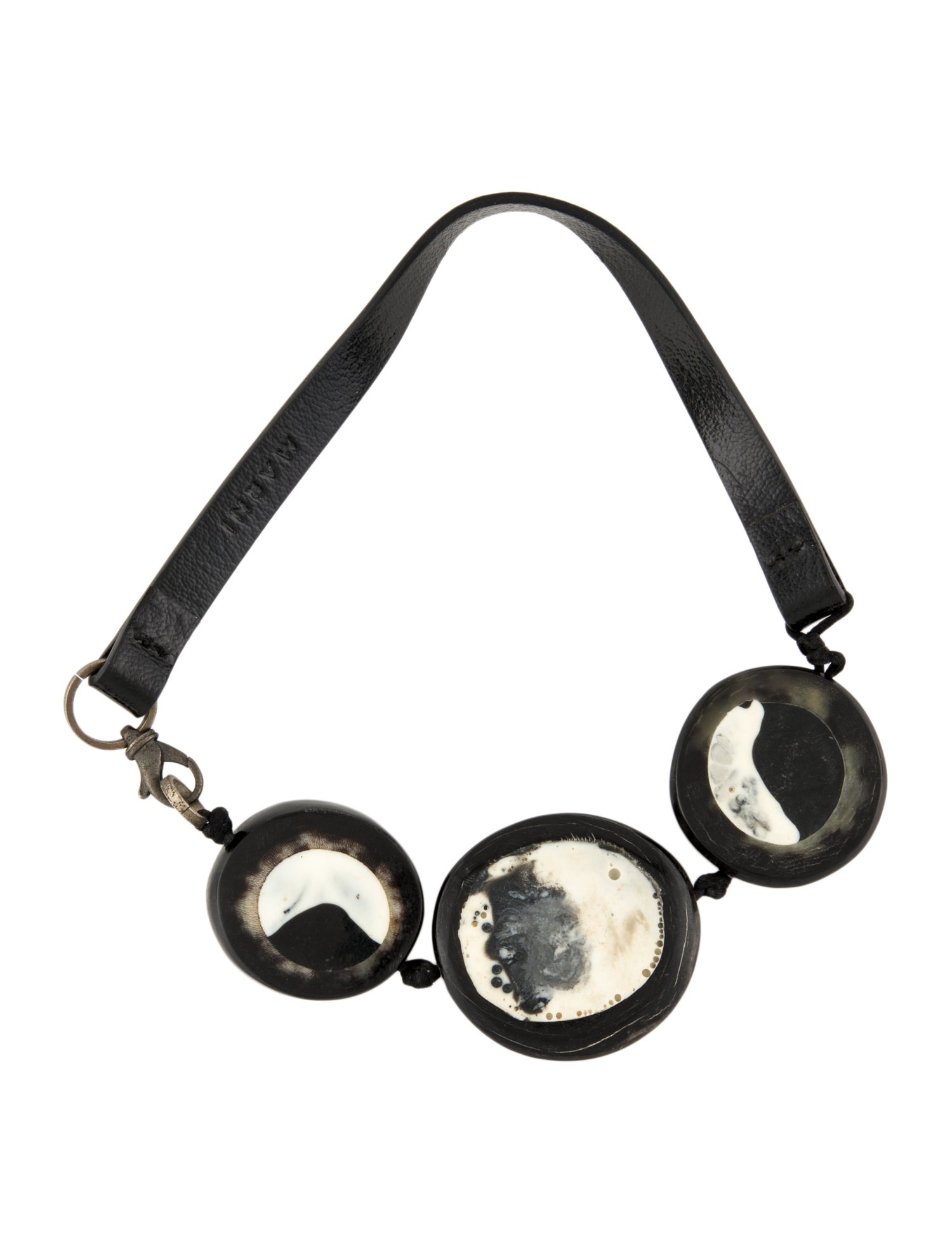 Marni Leather & Horn Choker Necklace