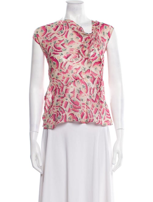 Marni Floral Print Cowl Neck Top