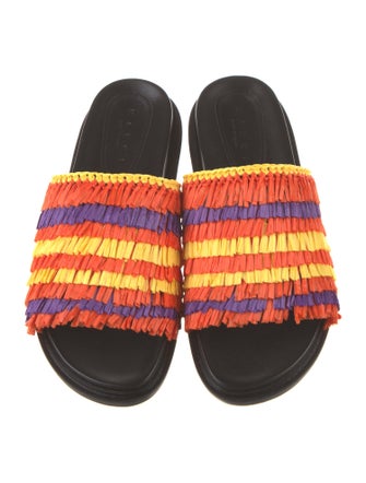Marni Straw Printed Slides