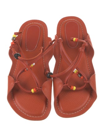 Marni Leather Beaded Accents Slides