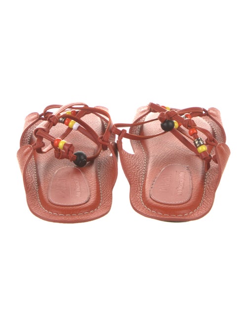 Marni Leather Beaded Accents Slides