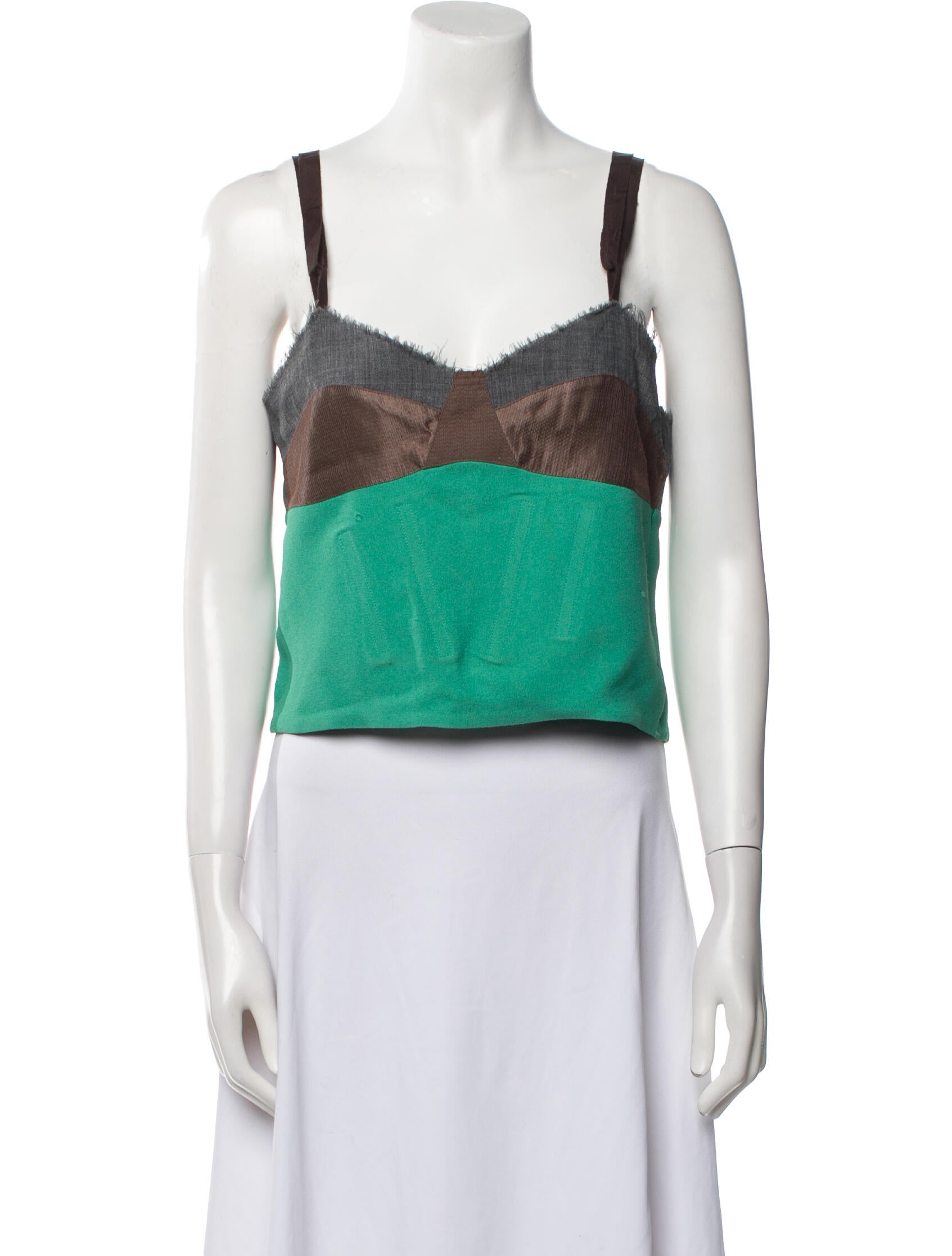 Marni Printed Square Neckline Crop Top