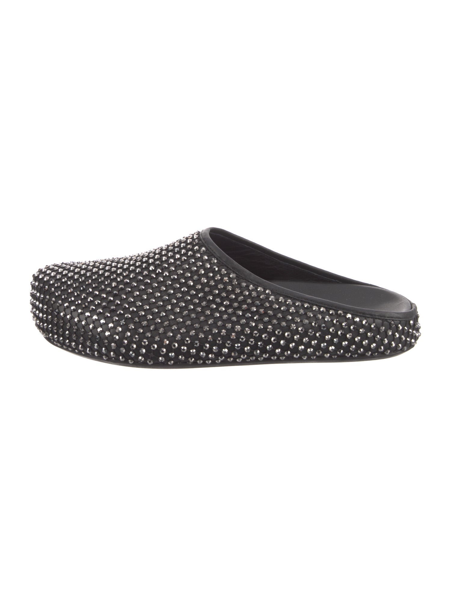 Marni Leather Crystal Embellishments Slippers