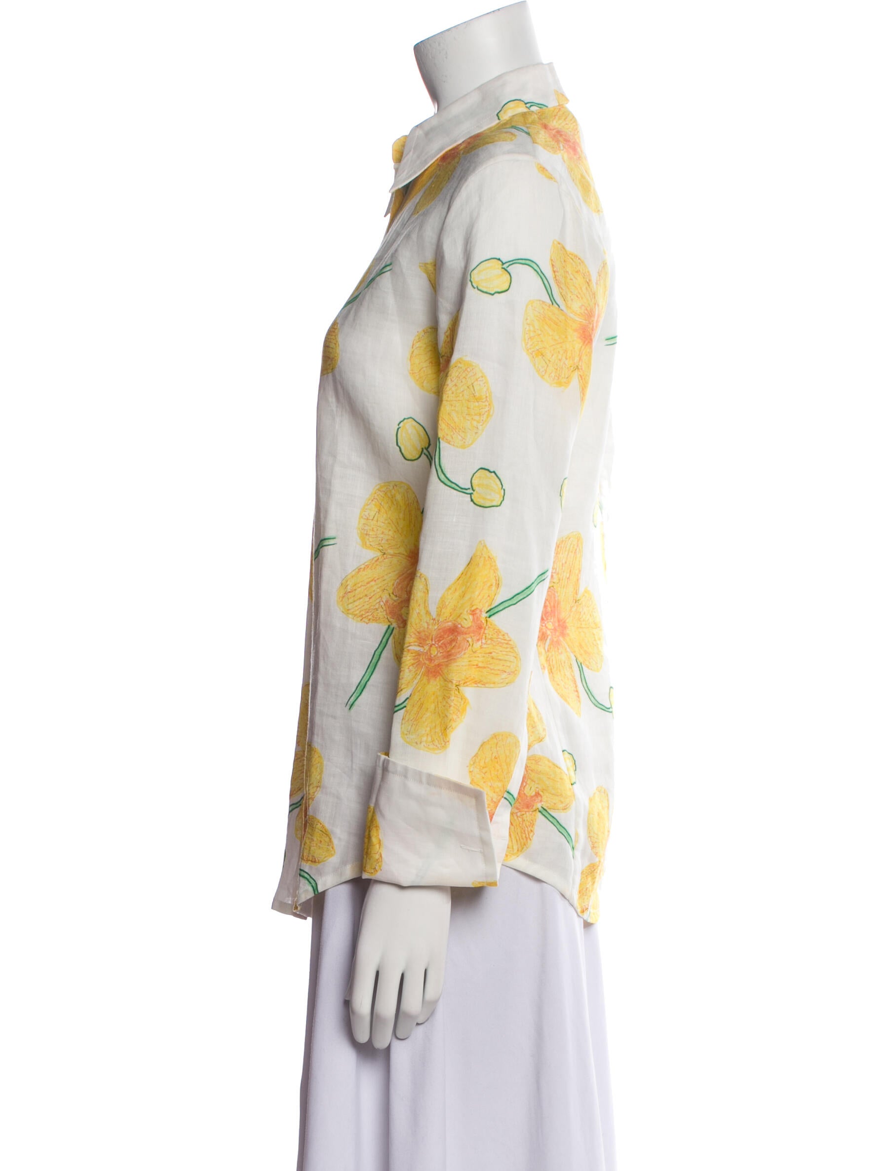 Marni Floral Print Long Sleeve Button-Up Top w/ Tags