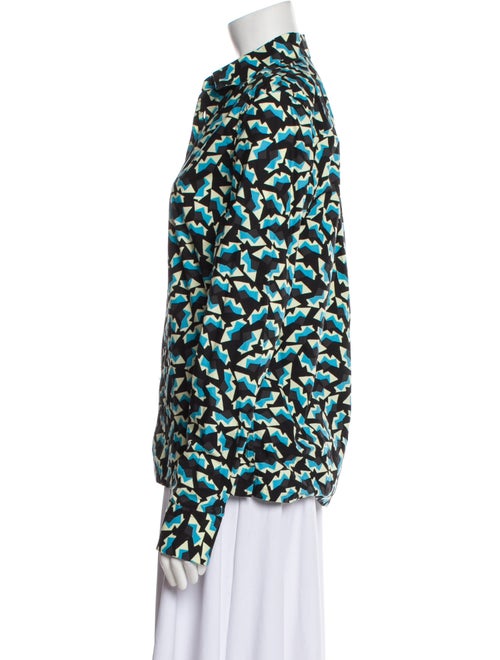 Marni Printed Long Sleeve Button-Up Top