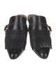 Marni Leather Fringe Trim Accent Mules