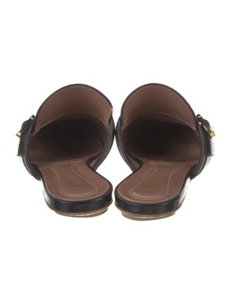 Marni Leather Fringe Trim Accent Mules