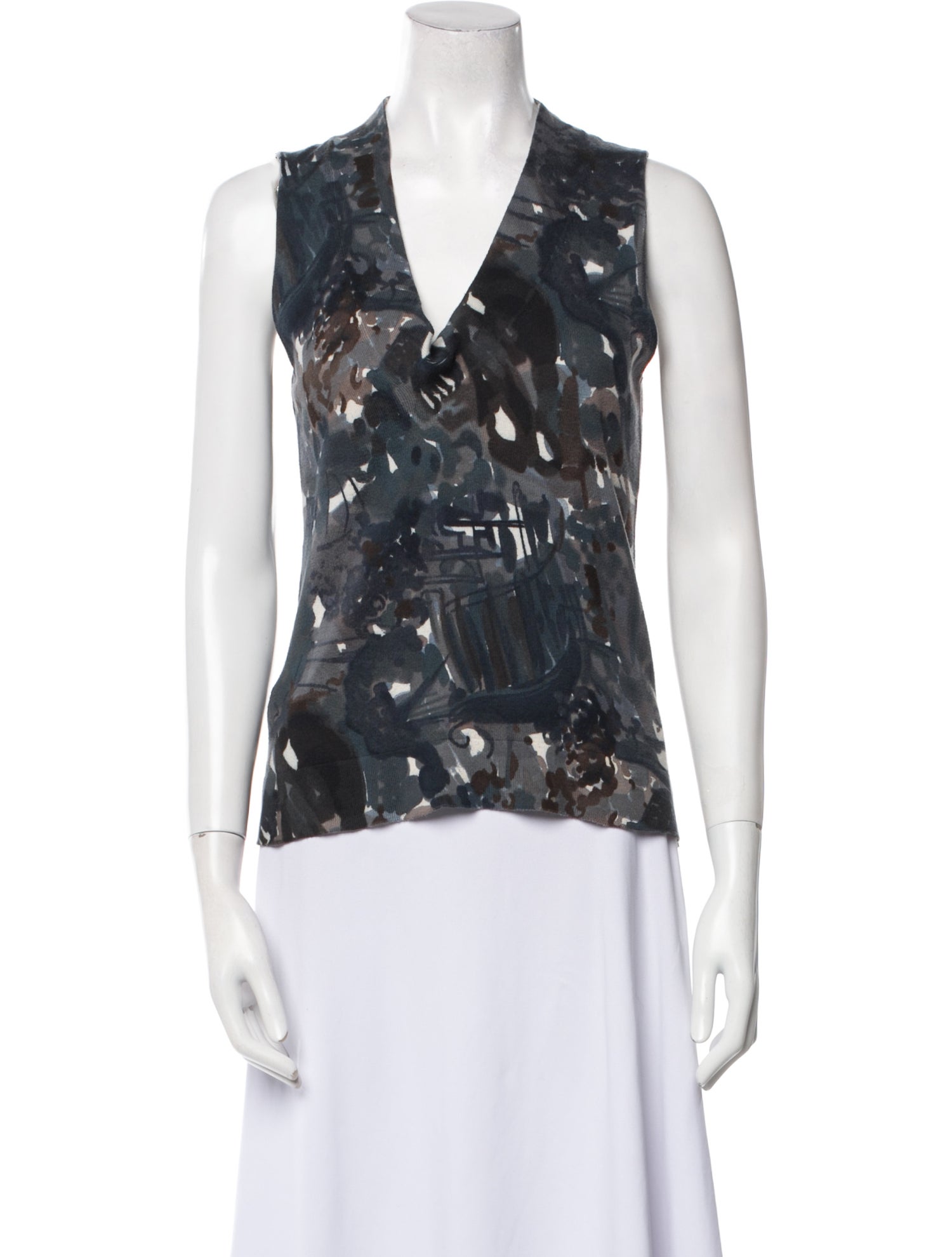 Marni Printed V-Neck Top