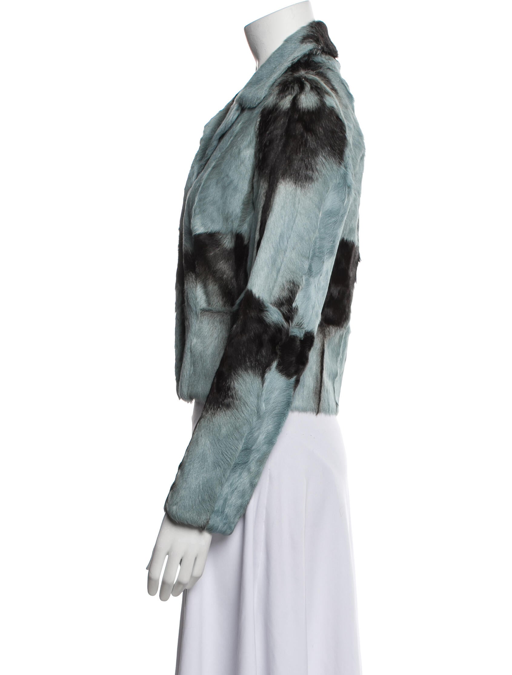 Marni Goat Fur Patterned Fur Jacket