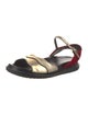 Marni Leather Colorblock Pattern Slingback Sandals