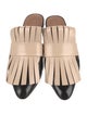 Marni Leather Fringe Trim Accent Mules