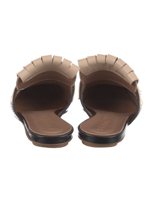 Marni Leather Fringe Trim Accent Mules