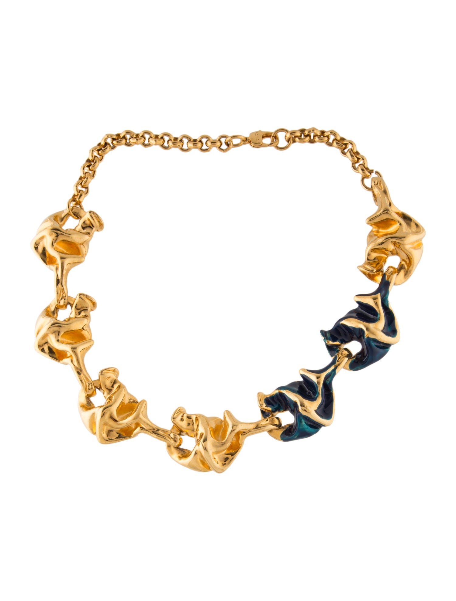 Marni Enamel Lily Chunky Collar Necklace