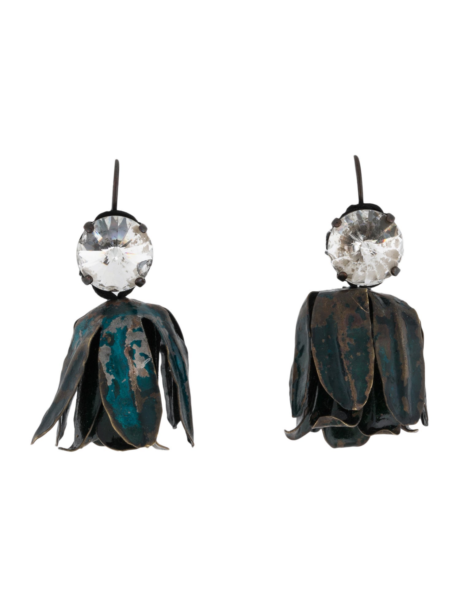 Marni Crystal Flower Drop Earrings
