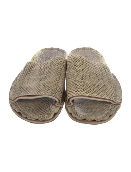 Marni Embossed Leather Animal Print Slides