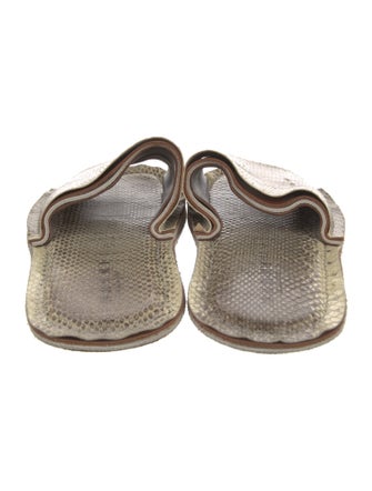 Marni Embossed Leather Animal Print Slides