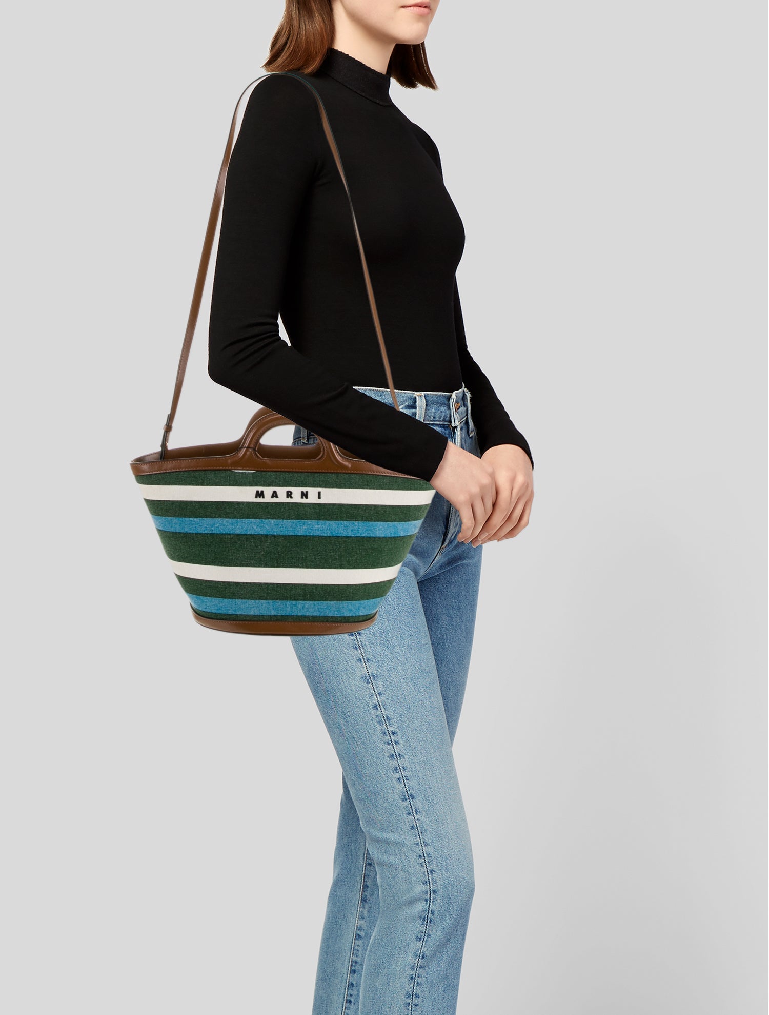 MARNI｜SHOULDER BAGS (MINI BUCKET (SCMP0056Q7 P5441 ZO52 Marni Tropicalia Mini Bucket Bag - Raw Sienna | Garmentory