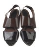 Marni Patent Leather Colorblock Pattern Slingback Sandals