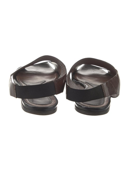 Marni Patent Leather Colorblock Pattern Slingback Sandals