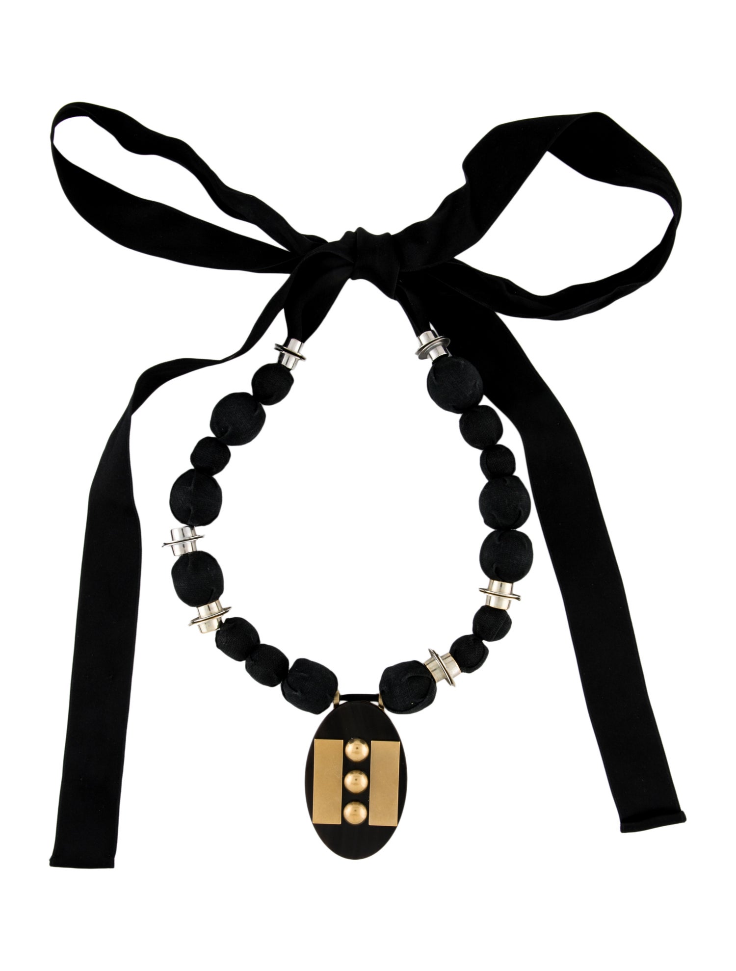 Marni Ribbon & Horn Collar Necklace