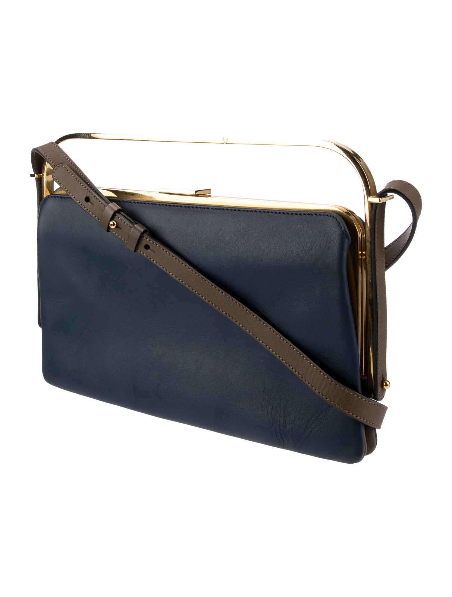 バッグ MARNI LEATHER CHARM SHOULDER HAND BAG Brown leather shoulder bag with Marni Mending | Marni