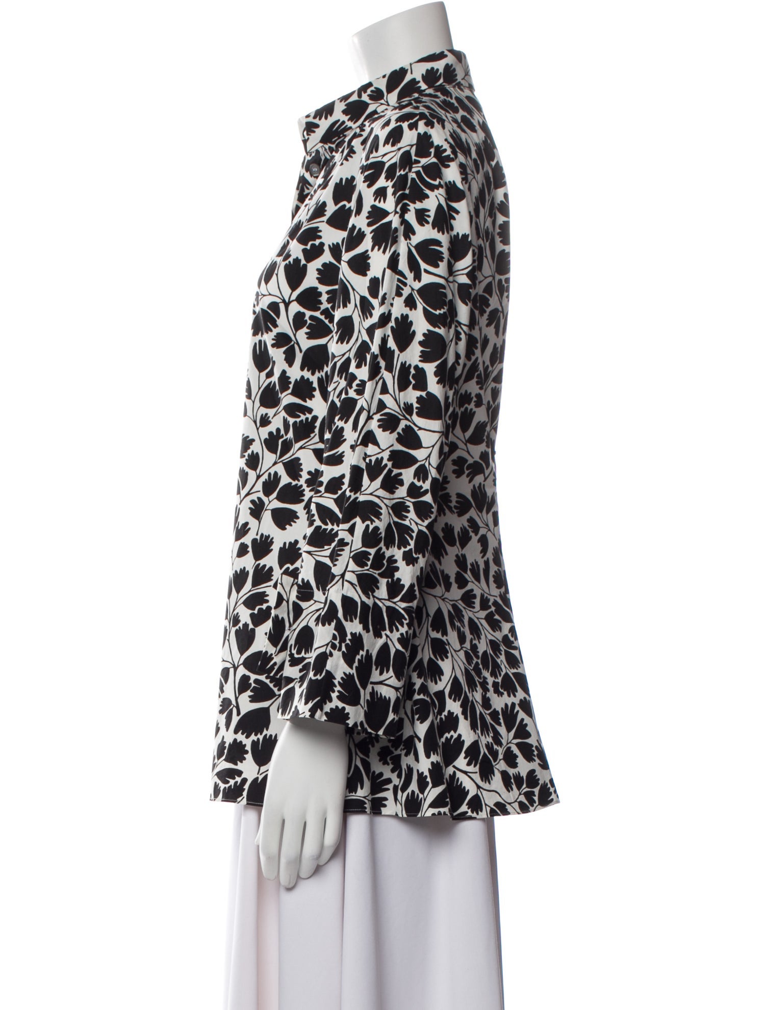 Marni Printed Long Sleeve Button-Up Top