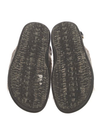 Marni Fur Fur Trim Slingback Sandals