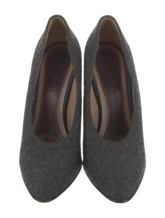 Marni Felt Leather Trim Embellishment Pumps