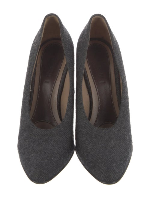 Marni Felt Leather Trim Embellishment Pumps