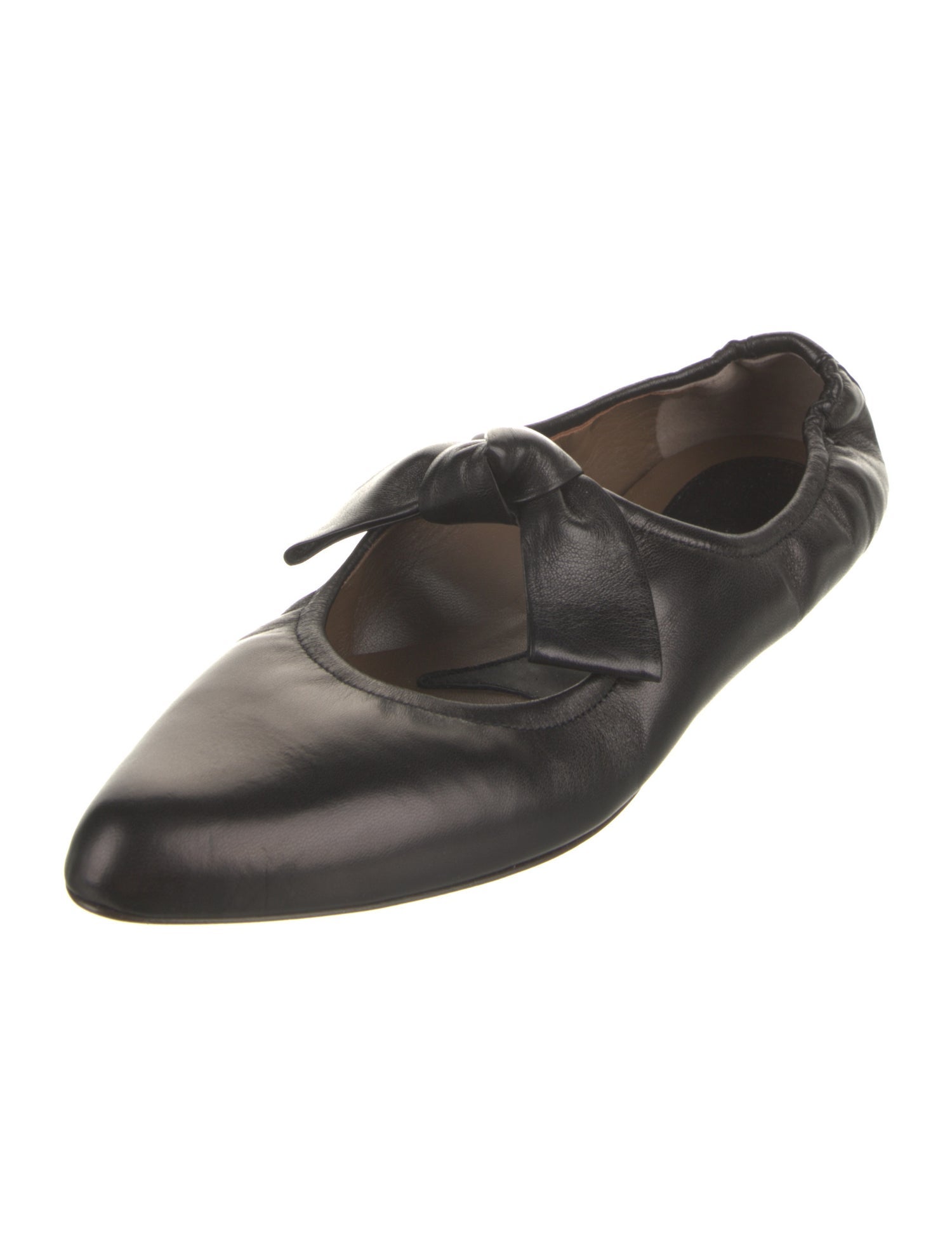 Marni Leather Bow Accents Mary Jane Flats