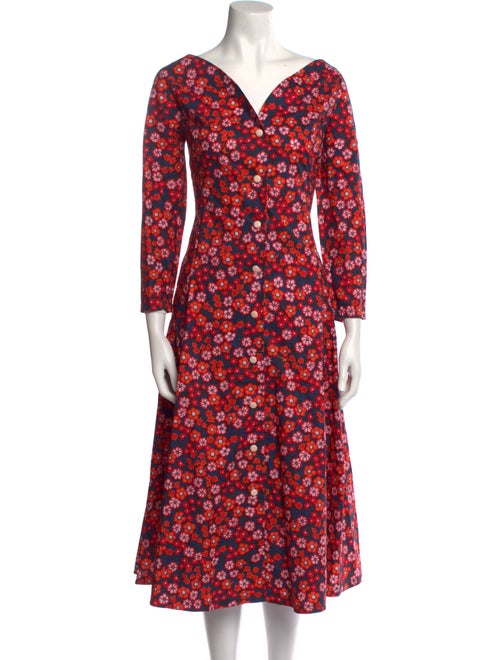 Marni Floral Print Midi Length Dress