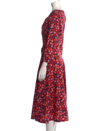 Marni Floral Print Midi Length Dress