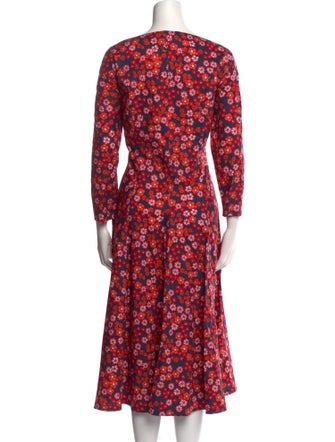 Marni Floral Print Midi Length Dress