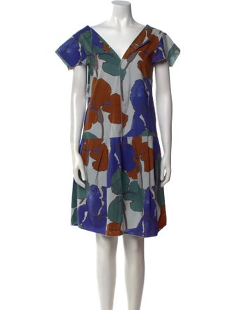 Marni Floral Print Knee-Length Dress