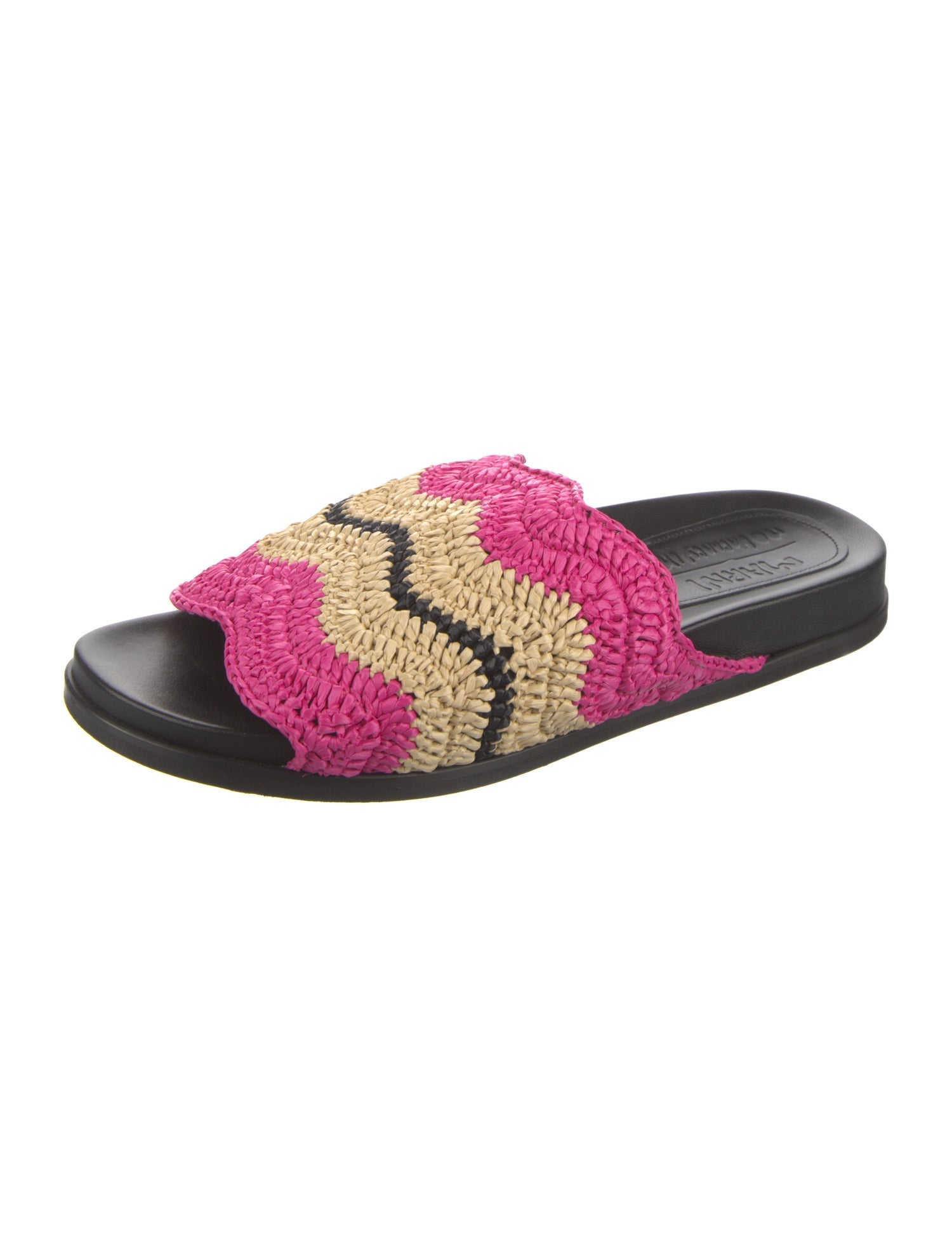 Marni Straw Colorblock Pattern Slides