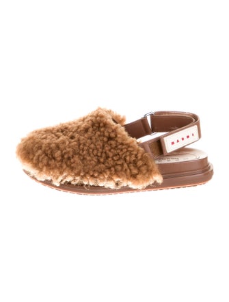 Marni Shearling Slingback Flats